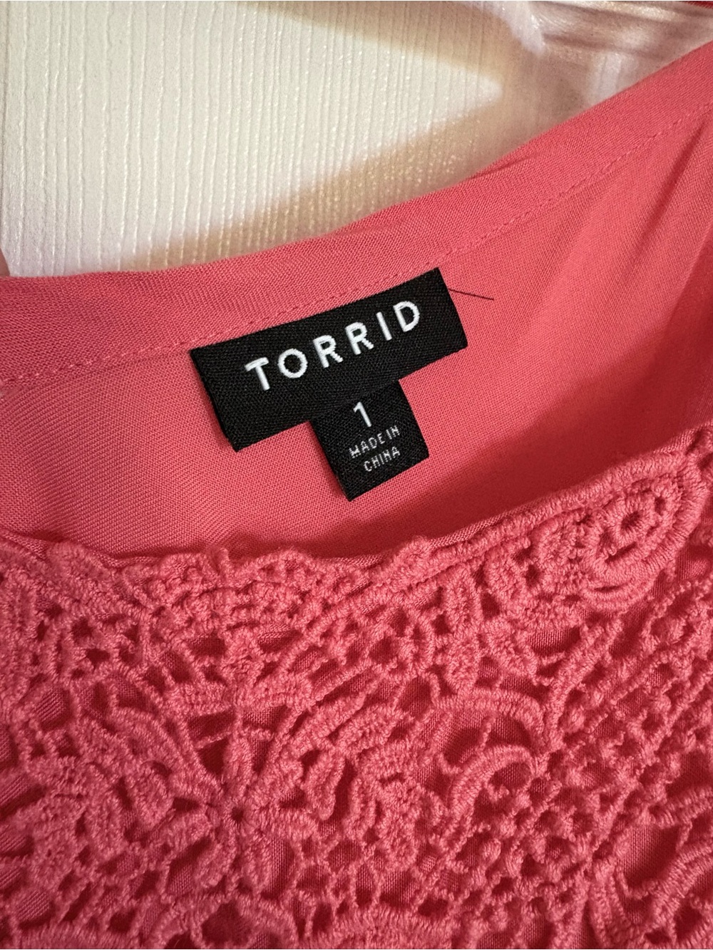 torrid Coral Pink Crochet-Yoke Tiered Sundress - Picture 5 of 5